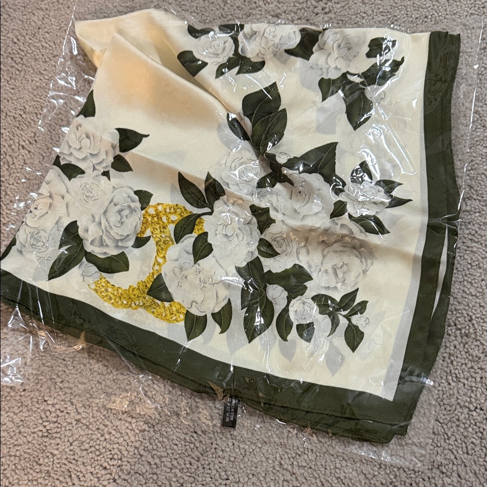 Floral Scarf with Gold Accent